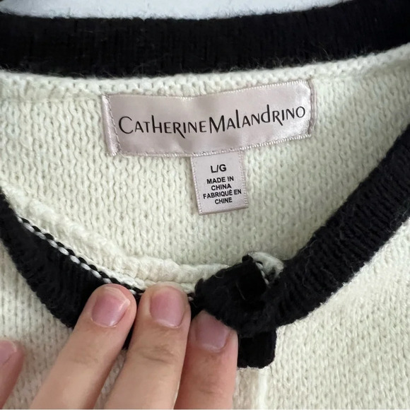 Catherine Malandrino Ivory Sweater with Black Accents - Picture 6 of 6